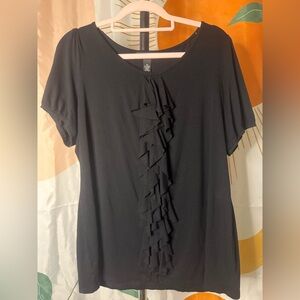 Elegant Black Ruffle Top